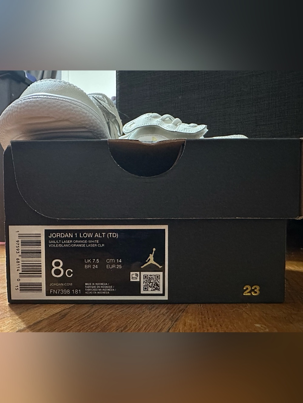 Nike Jordan 1 Low Alt (Toddler) White with Laser Orange Accents